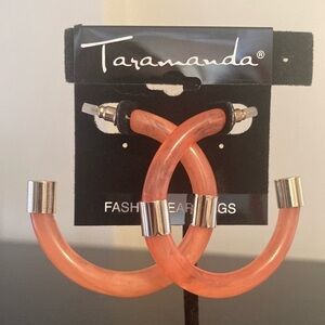 Taramanda Coral Twist Hoop Earrings